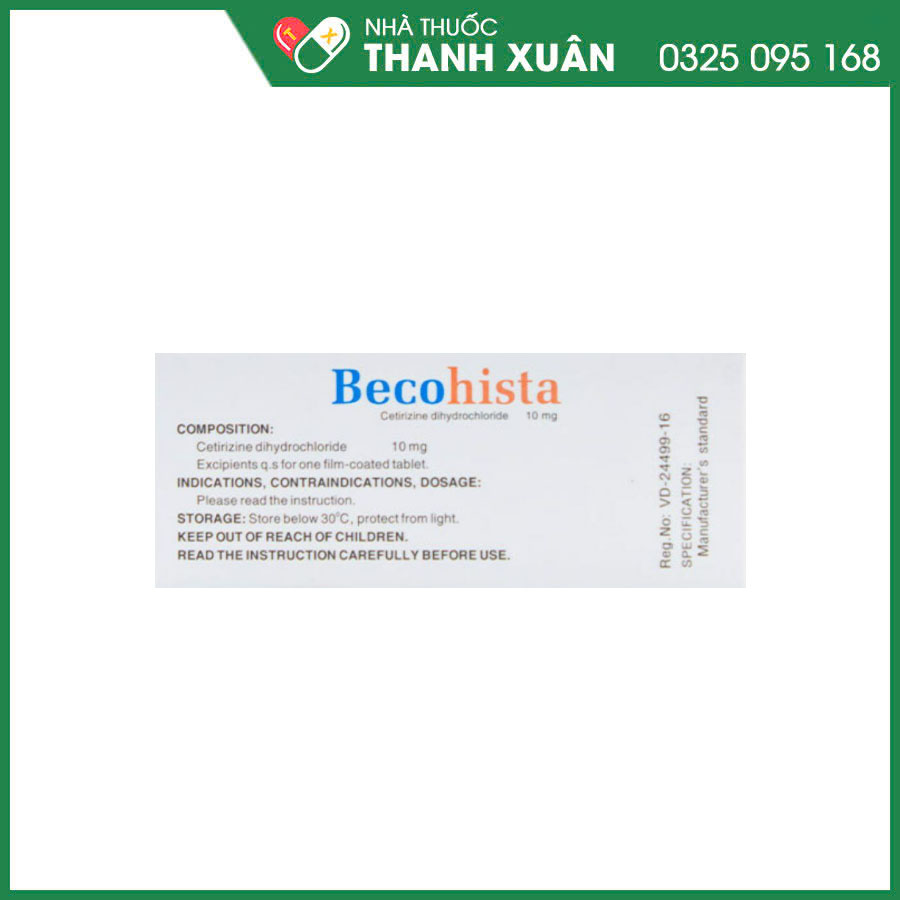 Becohista thuốc điều trị viêm mũi dị ứng, dị ứng da, phụ trợ trong điều trị hen